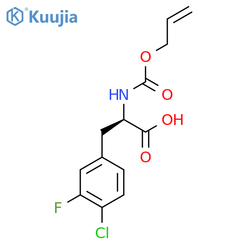 (2R)-3-(4-chloro-3-fluorophenyl)-2-{(prop-2-en-1-yloxy)carbonylamino}propanoic acid structure