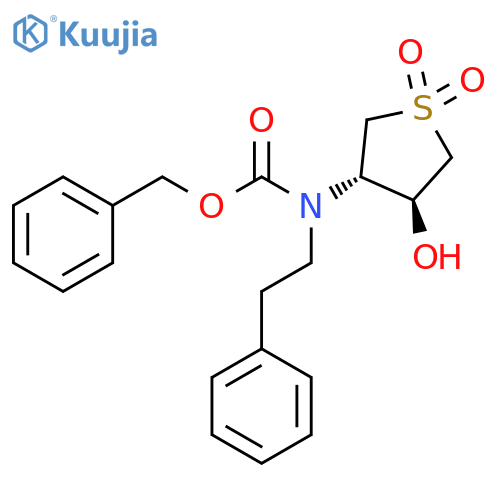 rac-benzyl N-(3R,4R)-4-hydroxy-1,1-dioxo-1lambda6-thiolan-3-yl-N-(2-phenylethyl)carbamate structure