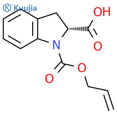 (2R)-1-(prop-2-en-1-yloxy)carbonyl-2,3-dihydro-1H-indole-2-carboxylic acid structure