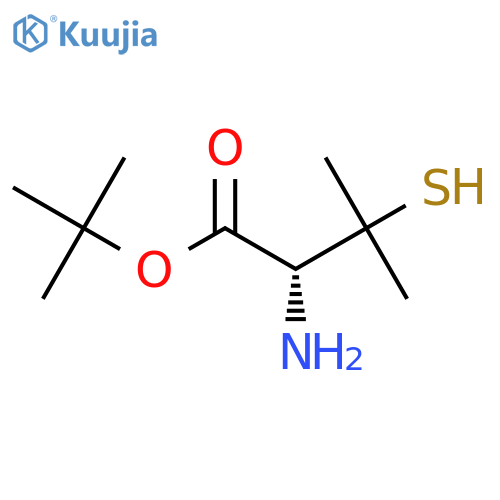tert-butyl (2R)-2-amino-3-methyl-3-sulfanylbutanoate structure