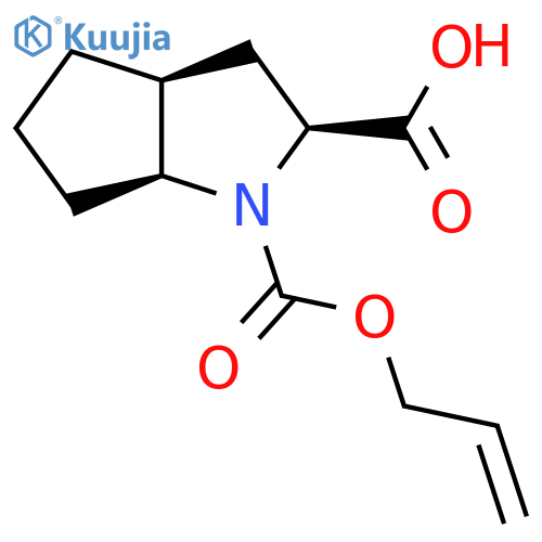 (2S,3aS,6aS)-1-[(prop-2-en-1-yloxy)carbonyl]-octahydrocyclopenta[b]pyrrole-2-carboxylic acid structure