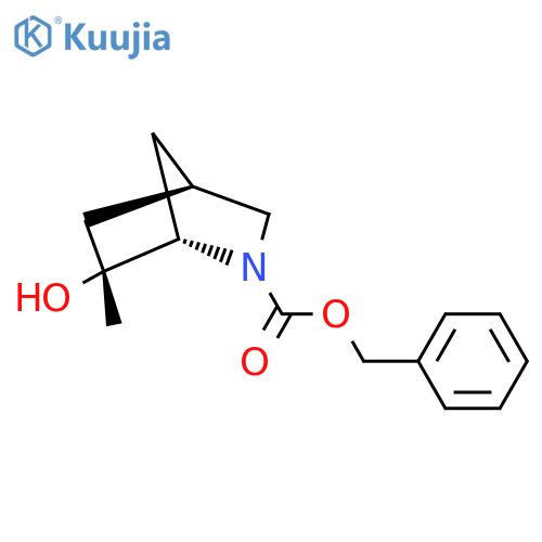 rac-benzyl (1R,4S,6S)-6-hydroxy-6-methyl-2-azabicyclo2.2.1heptane-2-carboxylate structure