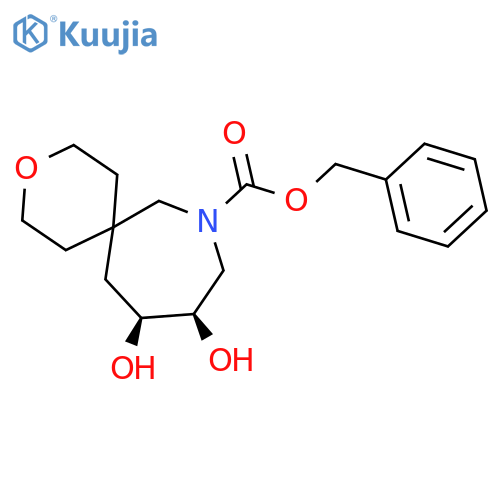 rac-benzyl (10R,11S)-10,11-dihydroxy-3-oxa-8-azaspiro5.6dodecane-8-carboxylate structure