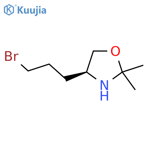 (4S)-4-(3-bromopropyl)-2,2-dimethyl-1,3-oxazolidine structure