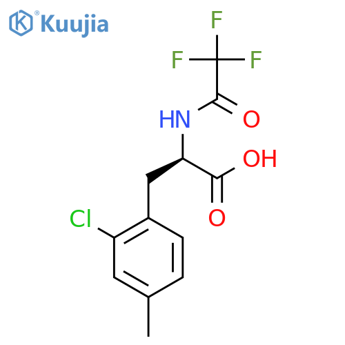 (2R)-3-(2-chloro-4-methylphenyl)-2-(2,2,2-trifluoroacetamido)propanoic acid structure