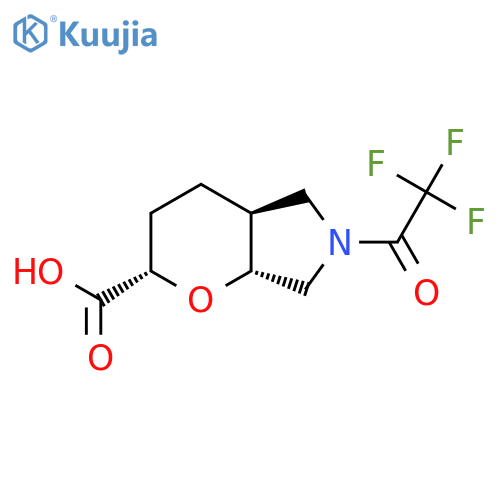 rac-(2R,4aR,7aS)-6-(2,2,2-trifluoroacetyl)-octahydropyrano2,3-cpyrrole-2-carboxylic acid structure