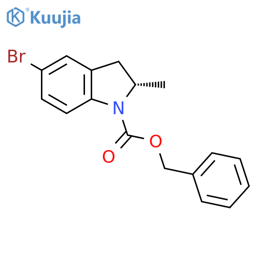 benzyl (2S)-5-bromo-2-methyl-2,3-dihydro-1H-indole-1-carboxylate structure