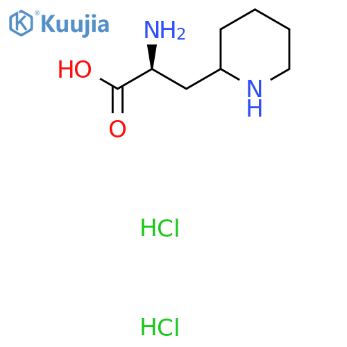 (2S)-2-amino-3-(piperidin-2-yl)propanoic acid dihydrochloride structure