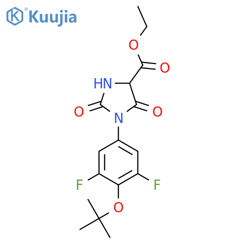 ethyl 1-4-(tert-butoxy)-3,5-difluorophenyl-2,5-dioxoimidazolidine-4-carboxylate structure