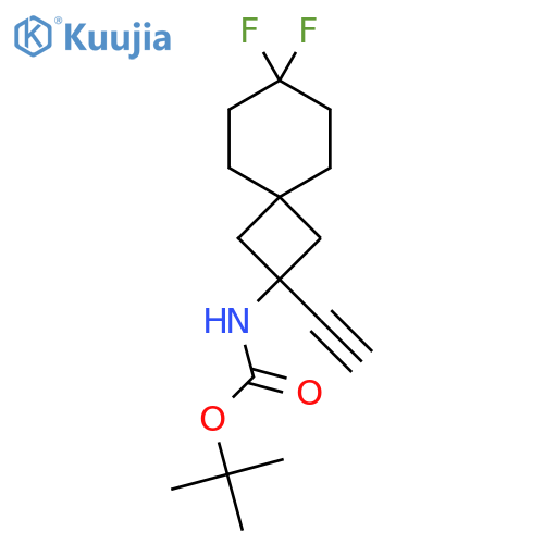 tert-butyl N-{2-ethynyl-7,7-difluorospiro3.5nonan-2-yl}carbamate structure