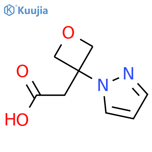 2-3-(1H-pyrazol-1-yl)oxetan-3-ylacetic acid structure