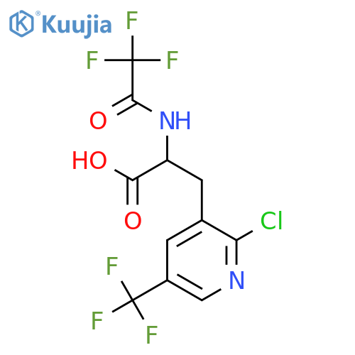 3-2-chloro-5-(trifluoromethyl)pyridin-3-yl-2-(2,2,2-trifluoroacetamido)propanoic acid structure