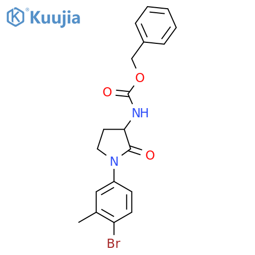 benzyl N-[1-(4-bromo-3-methylphenyl)-2-oxopyrrolidin-3-yl]carbamate structure