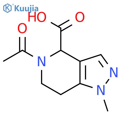 5-acetyl-1-methyl-1H,4H,5H,6H,7H-pyrazolo4,3-cpyridine-4-carboxylic acid structure