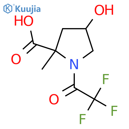 4-Hydroxy-2-methyl-1-(2,2,2-trifluoroacetyl)pyrrolidine-2-carboxylic acid structure