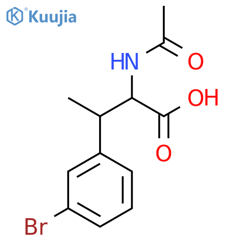 3-(3-Bromophenyl)-2-acetamidobutanoic acid structure