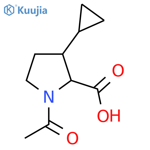 1-Acetyl-3-cyclopropylpyrrolidine-2-carboxylic acid structure