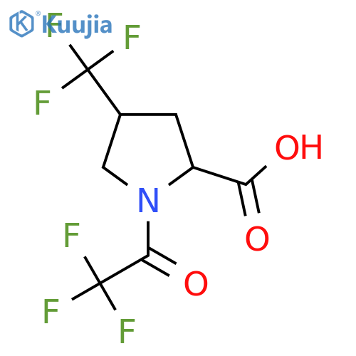 1-(2,2,2-Trifluoroacetyl)-4-(trifluoromethyl)pyrrolidine-2-carboxylic acid structure