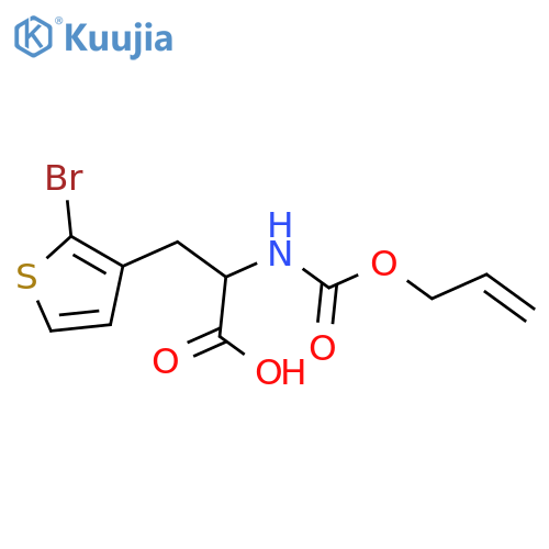 3-(2-bromothiophen-3-yl)-2-{(prop-2-en-1-yloxy)carbonylamino}propanoic acid structure