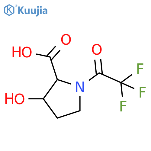 3-Hydroxy-1-(2,2,2-trifluoroacetyl)pyrrolidine-2-carboxylic acid structure