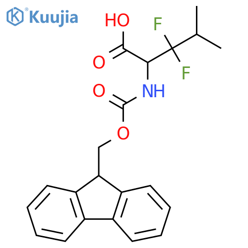 2-({(9H-fluoren-9-yl)methoxycarbonyl}amino)-3,3-difluoro-4-methylpentanoic acid structure