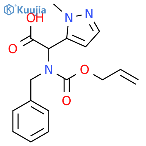 2-{benzyl(prop-2-en-1-yloxy)carbonylamino}-2-(1-methyl-1H-pyrazol-5-yl)acetic acid structure