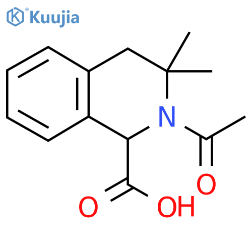 2-Acetyl-3,3-dimethyl-1,2,3,4-tetrahydroisoquinoline-1-carboxylic acid structure