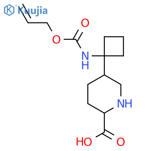 5-(1-{(prop-2-en-1-yloxy)carbonylamino}cyclobutyl)piperidine-2-carboxylic acid structure