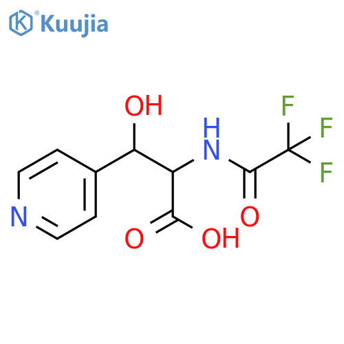 3-Hydroxy-3-(pyridin-4-yl)-2-(2,2,2-trifluoroacetamido)propanoic acid structure