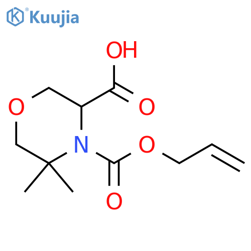 5,5-dimethyl-4-(prop-2-en-1-yloxy)carbonylmorpholine-3-carboxylic acid structure