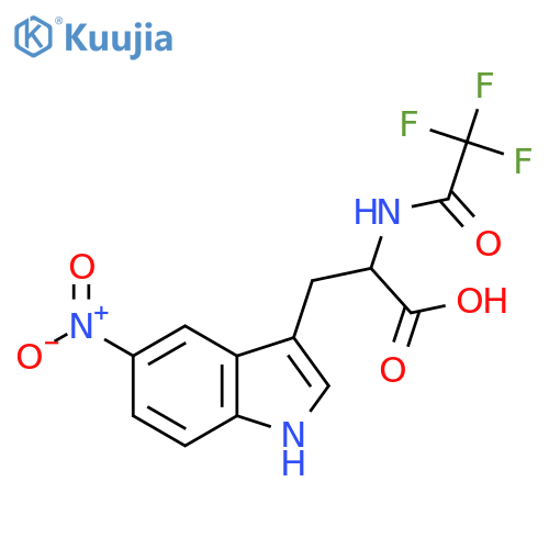3-(5-nitro-1H-indol-3-yl)-2-(2,2,2-trifluoroacetamido)propanoic acid structure