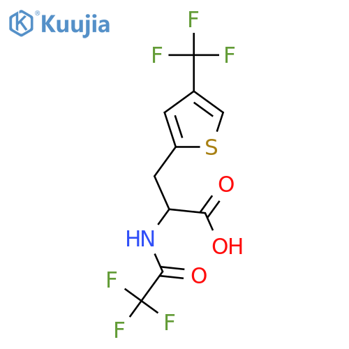 2-(2,2,2-trifluoroacetamido)-3-4-(trifluoromethyl)thiophen-2-ylpropanoic acid structure