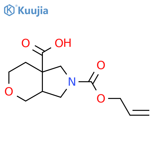 2-(prop-2-en-1-yloxy)carbonyl-octahydropyrano3,4-cpyrrole-7a-carboxylic acid structure