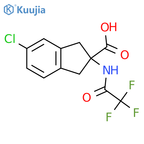 5-chloro-2-(2,2,2-trifluoroacetamido)-2,3-dihydro-1H-indene-2-carboxylic acid structure