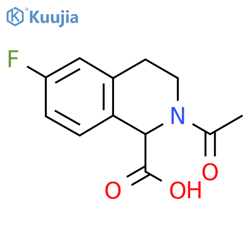 2-Acetyl-6-fluoro-1,2,3,4-tetrahydroisoquinoline-1-carboxylic acid structure
