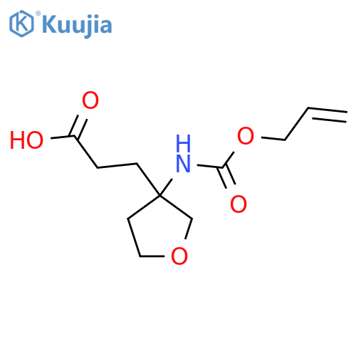 3-(3-{[(Prop-2-en-1-yloxy)carbonyl]amino}oxolan-3-yl)propanoic acid structure