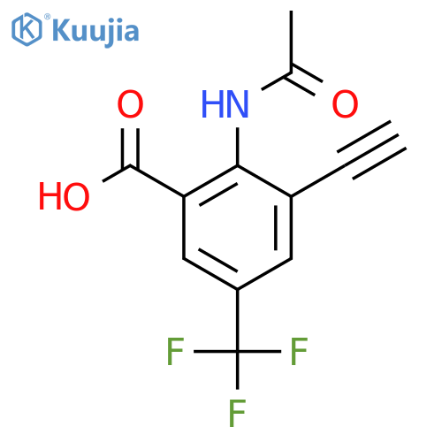 2-Acetamido-3-ethynyl-5-(trifluoromethyl)benzoic acid structure