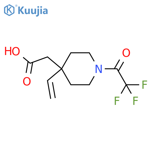 2-[4-Ethenyl-1-(2,2,2-trifluoroacetyl)piperidin-4-yl]acetic acid structure