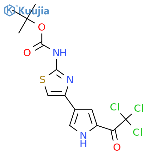 tert-butyl N-{4-5-(2,2,2-trichloroacetyl)-1H-pyrrol-3-yl-1,3-thiazol-2-yl}carbamate structure