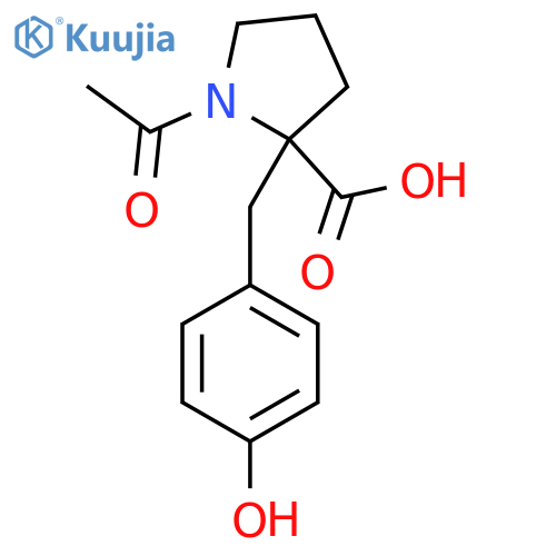 1-acetyl-2-(4-hydroxyphenyl)methylpyrrolidine-2-carboxylic acid structure