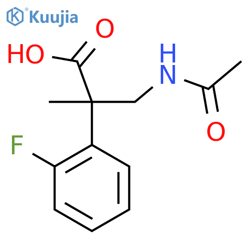 3-Acetamido-2-(2-fluorophenyl)-2-methylpropanoic acid structure