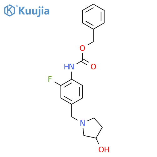 benzyl N-{2-fluoro-4-[(3-hydroxypyrrolidin-1-yl)methyl]phenyl}carbamate structure