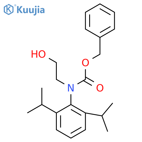benzyl N-2,6-bis(propan-2-yl)phenyl-N-(2-hydroxyethyl)carbamate structure