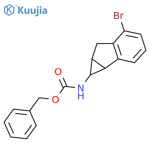 benzyl N-{5-bromo-1H,1aH,6H,6aH-cyclopropa[a]inden-1-yl}carbamate structure