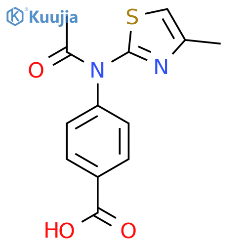 4-[N-(4-methyl-1,3-thiazol-2-yl)acetamido]benzoic acid structure