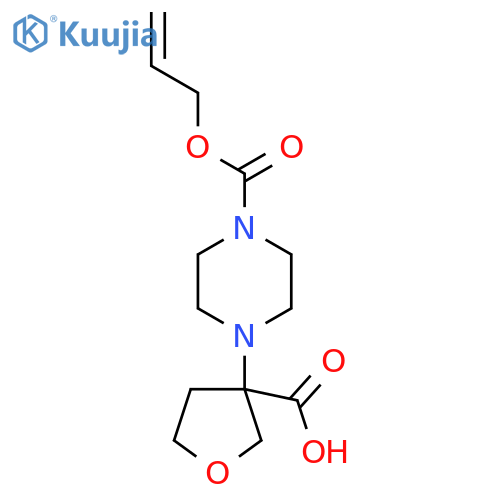 3-{4-(prop-2-en-1-yloxy)carbonylpiperazin-1-yl}oxolane-3-carboxylic acid structure