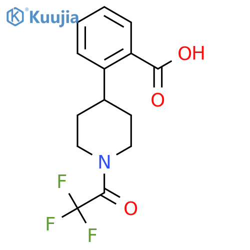 2-1-(2,2,2-trifluoroacetyl)piperidin-4-ylbenzoic acid structure