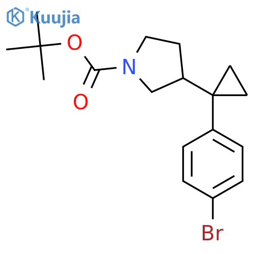 tert-butyl 3-1-(4-bromophenyl)cyclopropylpyrrolidine-1-carboxylate structure
