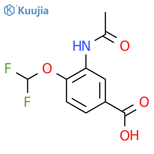 4-(Difluoromethoxy)-3-acetamidobenzoic acid structure