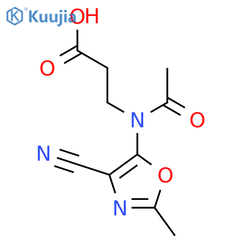 3-N-(4-cyano-2-methyl-1,3-oxazol-5-yl)acetamidopropanoic acid structure